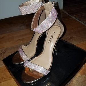 Rose gold high heels